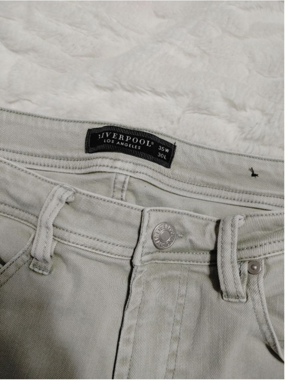 Men's Liverpool Kingston Modern Straight Jeans Waist 35 Seafoam - Picture 4 of 11